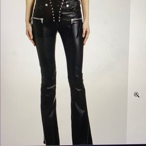 Unravel - Lace-Up Leather Flare Pants